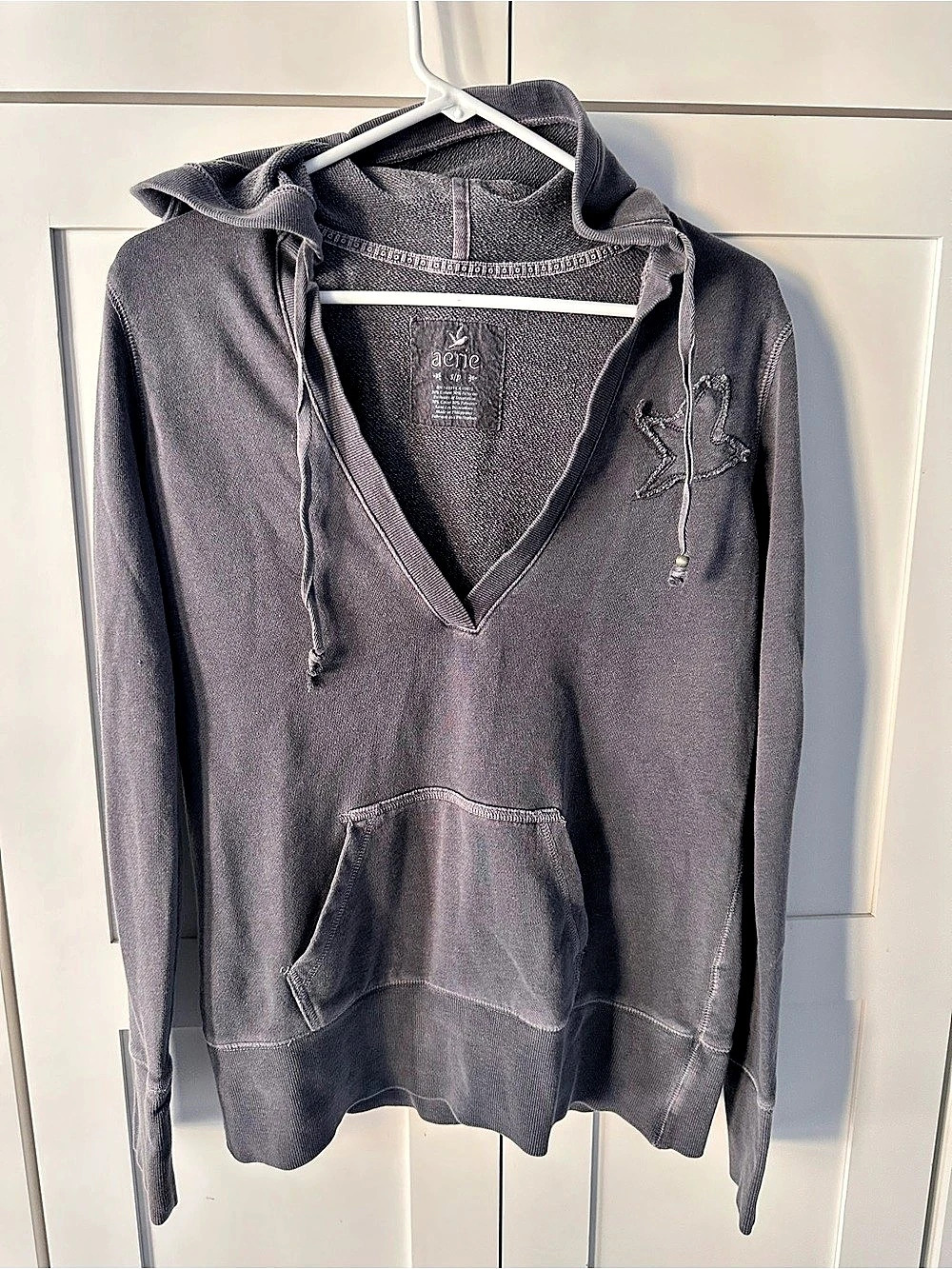 Aerie Gray Pullover Hoodie Size Small